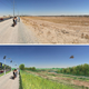 Top: The Rio Grande in eastern Ciudad Juarez today, with tourists photographing the border barriers on the American side. Bottom: The same site envisioned 10 years from now, with tourists photographing wildlife and a living river. (Source: Gabriel Diaz Montemayor, CC BY-ND via The Conversation)
